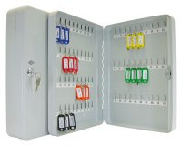 Armoire à clés pour 70 clés, gris clair