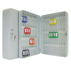 Armoire à clés pour 70 clés, gris clair