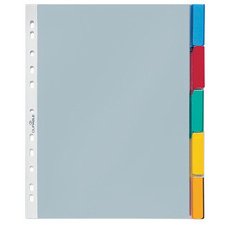 Geperforeerde hoesjes, 5 tabs, transparant, A4