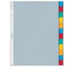 Pochettes intercalaires, 12 touches, transparent, A4