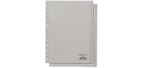 Intercalaires en plastique, chiffres, A4, 52 touches