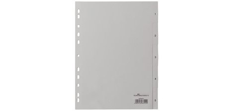 Intercalaires en plastique, chiffres, A4, 5 touches