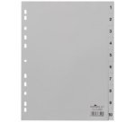 Intercalaires en plastique, chiffres, A4, 10 touches