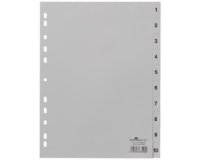 Intercalaires en plastique, chiffres, A4, 10 touches