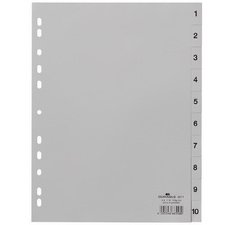 Intercalaires en plastique, chiffres, A4, 10 touches