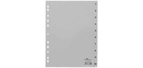 Plastic dividers, numbers, A4, 10 tabs