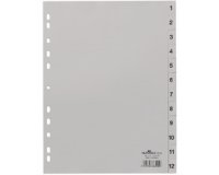 Plastic dividers, numbers, A4, 12 tabs