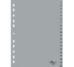 Intercalaire A4 polypropylène gris Durable 20 onglets numériques  - 1 jeu