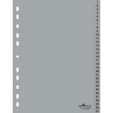 Intercalaires en plastique, chiffres, A4, 31 touches