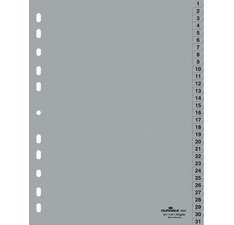 Intercalaires en plastique, chiffres, A4, 31 touches