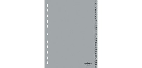 Plastic dividers, numbers, A4, 31 tabs