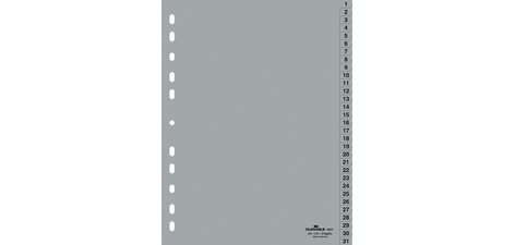 Intercalaires en plastique, chiffres, A4, 31 touches