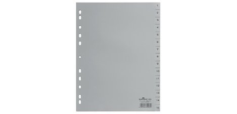 Intercalaires en plastique, chiffres, A4, 15 touches