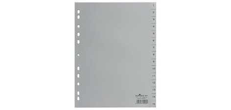 Intercalaires en plastique, chiffres, A4, 15 touches