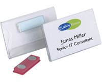 Badge à aimant, 90 x 54 mm, transparent