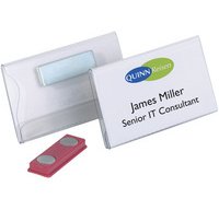 Badge à aimant, 75 x 40 mm, tranparent