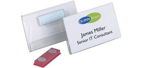 Badge à aimant, 90 x 54 mm, transparent