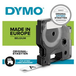 Cinta de poliéster Dymo D1 blanco sobre negro 19 mm S0720910