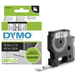 Ruban étiquettes Dymo LabelManager D1 polyester 19mmx7m noir sur bleu
