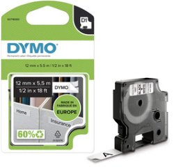 DYMO originele D1 Duurzame polyester labels | Zwarte Tekst op Wit Label | 12 mm x 5,5 m | zelfklevende etiketten voor de LabelManager labelprinter | gemaakt in Europa