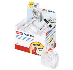 Plakbandafroller Easy Cut, leeg, 12 stuks, transparant