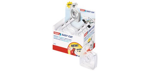 Plakbandafroller Easy Cut, leeg, 12 stuks, transparant