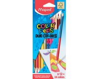 Crayons bicolores COLOR'PEPS DUO, triangulaire, étui