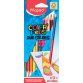 Potloden tweekleurig COLOR'PEPS driehoekig - etui van 12 stuks
