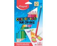Crayons bicolores COLOR'PEPS DUO, triangulaire, étui