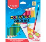 Crayons bicolores COLOR'PEPS DUO, triangulaire, étui