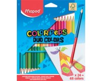 Maped driehoekig kleurpotlood Color'Peps Duo, 24 potloden in een kartonnen etui = 48 kleuren