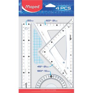 Kit géometrie Medium Start 242, 4 pièces, tranparent