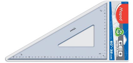 Equerre GEO METRIC 60 degrés, hypoténuse: 320 mm