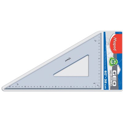 Equerre GEO METRIC 60 degrés, hypoténuse: 320 mm