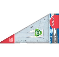 Equerre Geometric 60 degrés, grand côté: 210 mm