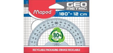 Rapporteur demi-circulaire géométrique 180 degrés