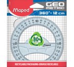Rapporteur Geometric 360 deg, 120 mm, en plastique