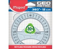 Rapporteur Geometric 360 deg, 120 mm, en plastique