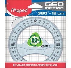Rapporteur Geometric 360 deg, 120 mm, en plastique