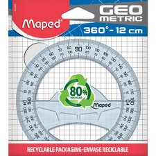 Rapporteur Geometric 360 deg, 120 mm, en plastique