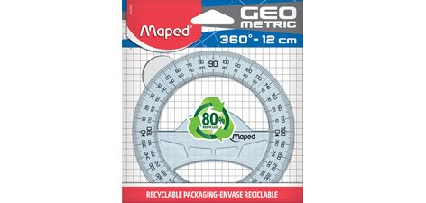 Rapporteur Geometric 360 deg, 120 mm, en plastique