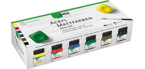 Peinture mate acrylique Hobby Line, set créatif 6 x