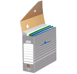 Elba Tric archiefdoos staand, formaat 10 x 34 x 27 cm, grijs en wit
