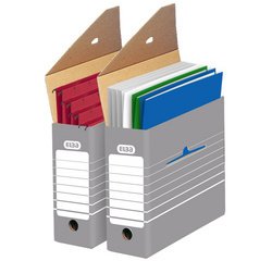 Elba Tric archiefdoos staand, formaat 9,5 x 34 x 26,5 cm, grijs en wit