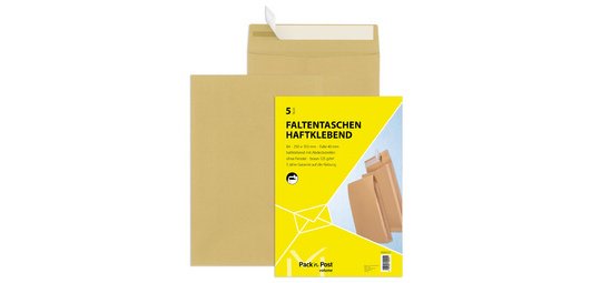 gusseted envelope with self-adhesive strip, B4