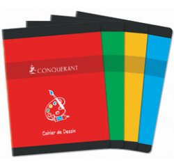 CONQUERANT SEPT Cahier de dessin NF40, 170 x 220 mm, uni