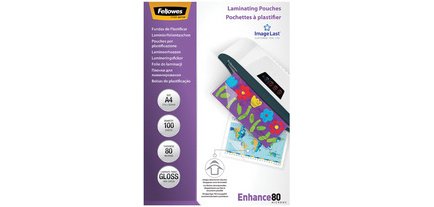 Pochettes de plastification Fellowes A5 80 µ brillantes - Boîte de 25