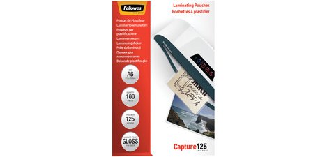 Pochettes de plastification Fellowes A2 - 2 x 125 µ - Brillant - Boîte de 25