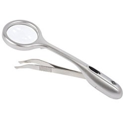 Pince à épiler avec loupe 'Trizette', avec lumière LED