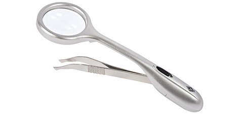 Pince à épiler avec loupe 'Trizette', avec lumière LED